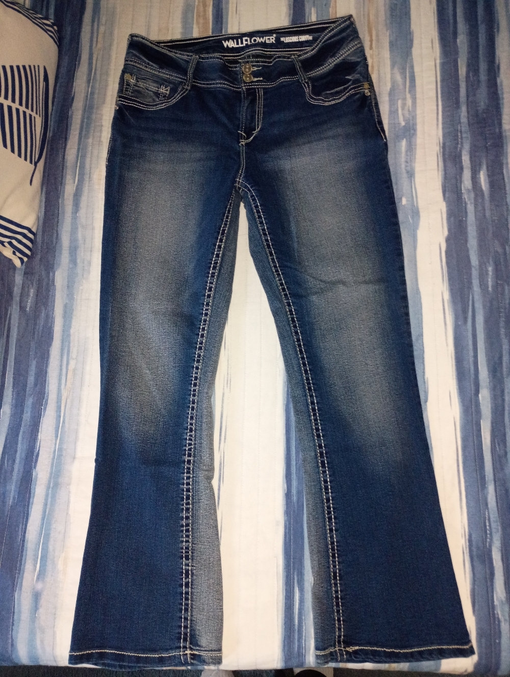 Wallflower Women's Dark Blue Flare Jeans